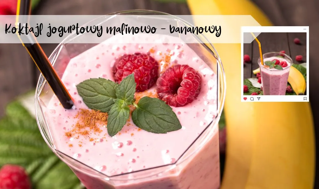 Koktajl jogurtowy malinowo-bananowy
