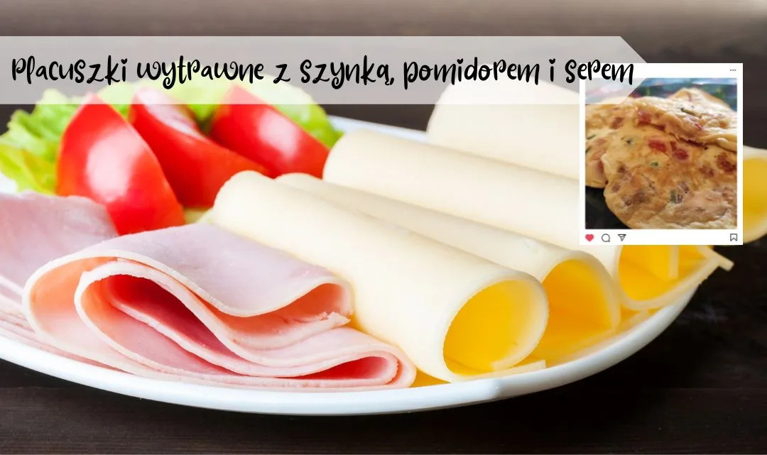 Placuszki wytrawne z szynką, pomidorem i serem